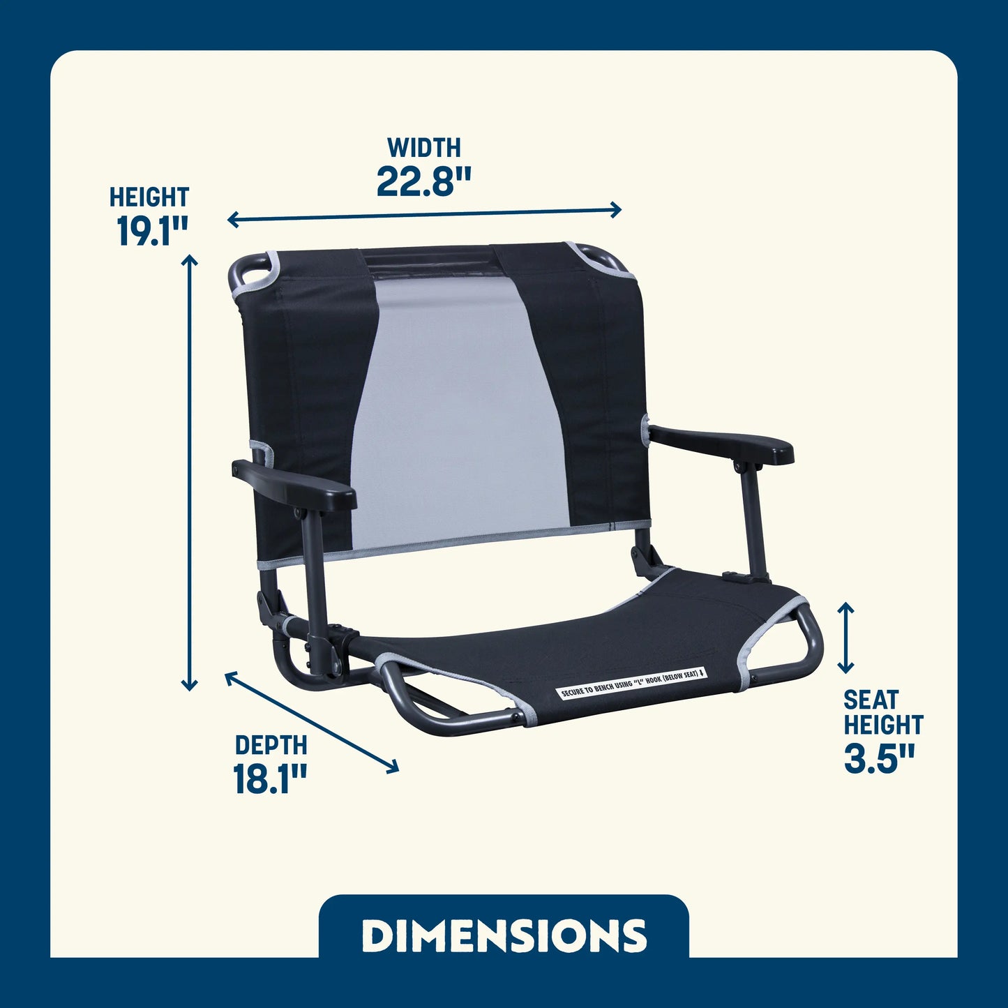 Big Comfort Stadium Chair™ with Armrests - Fan Day Style