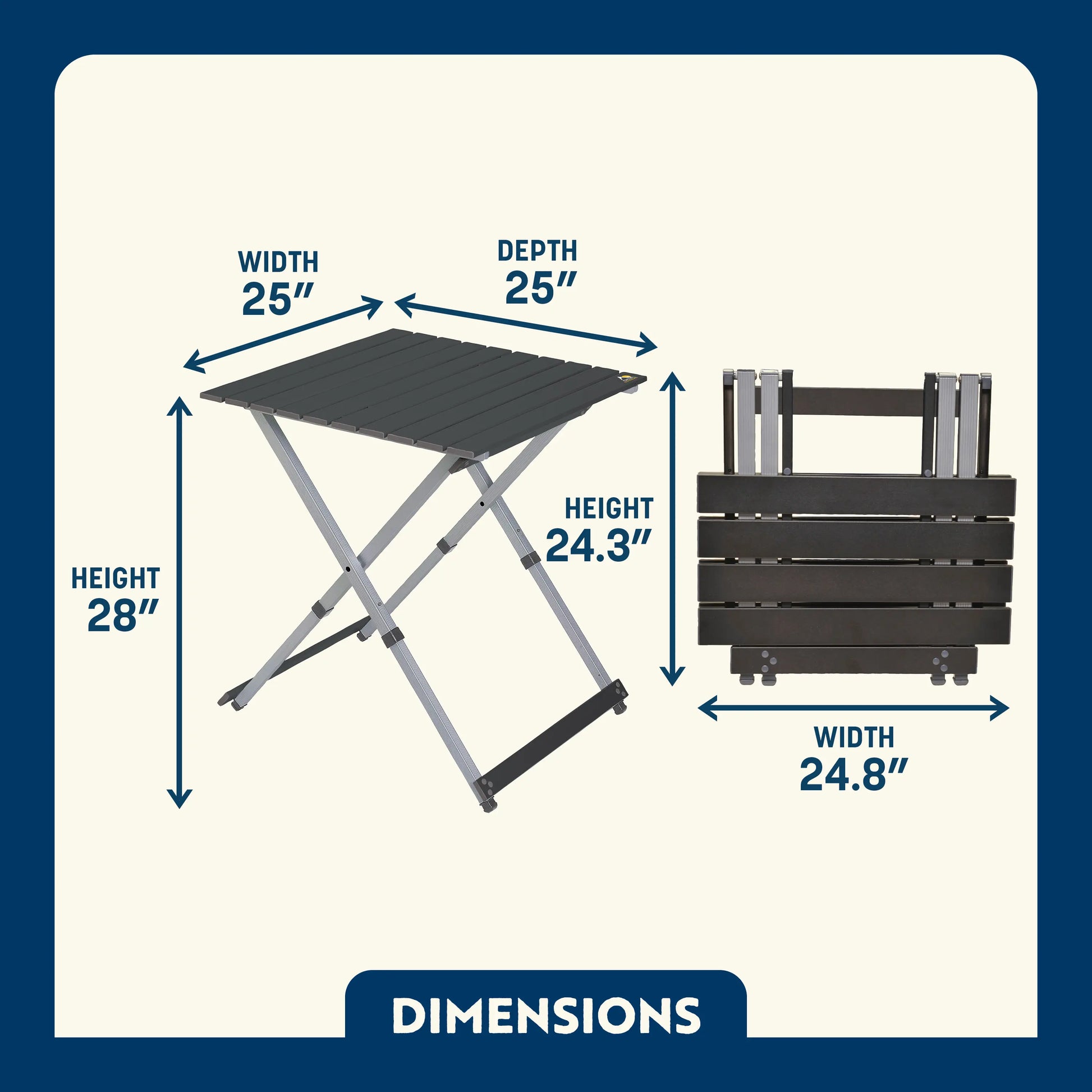 Compact Camp Table 25™ - Camp Table Ready