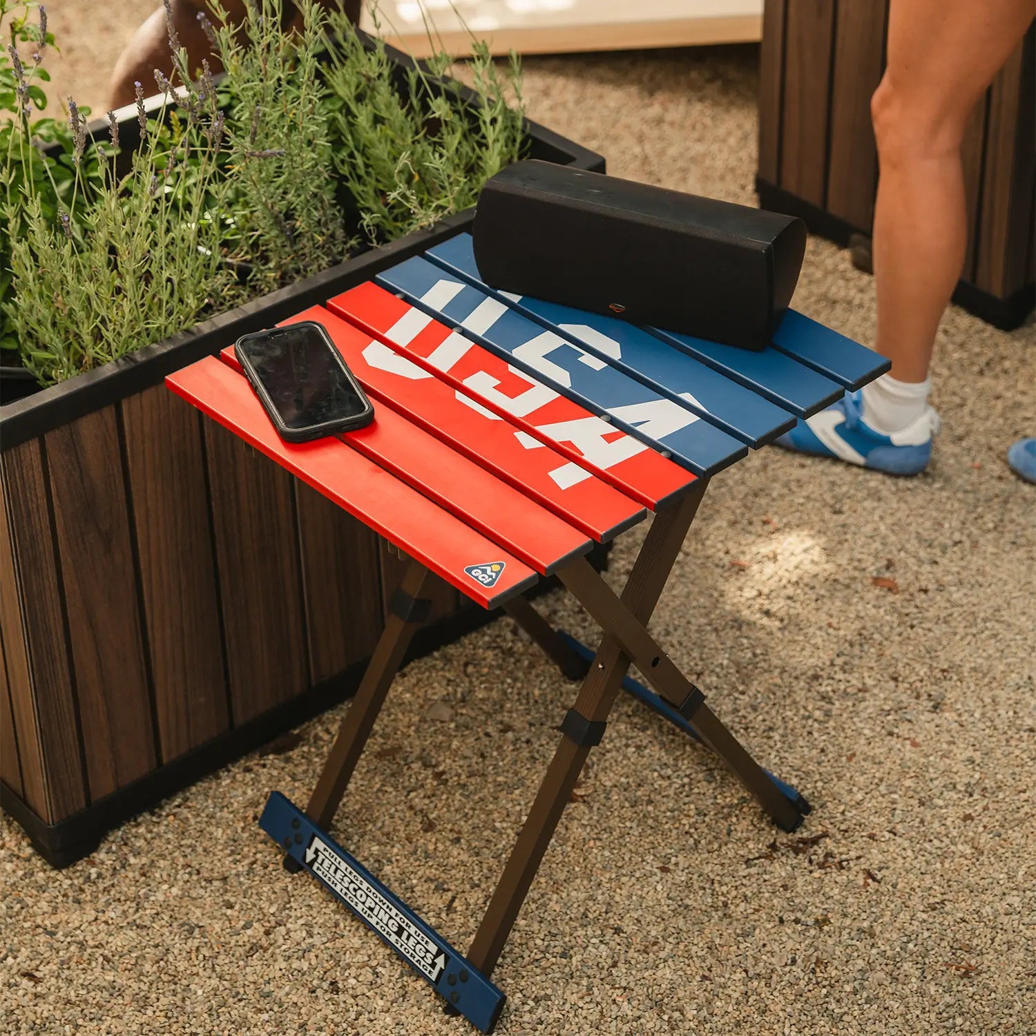 Compact Camp Table 20™ - USA Anniversary Deluxe - Tailgate Prep