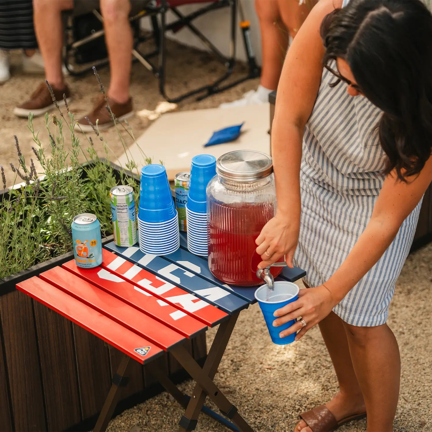 Compact Camp Table 20™ - USA Anniversary Deluxe - Holiday Ready