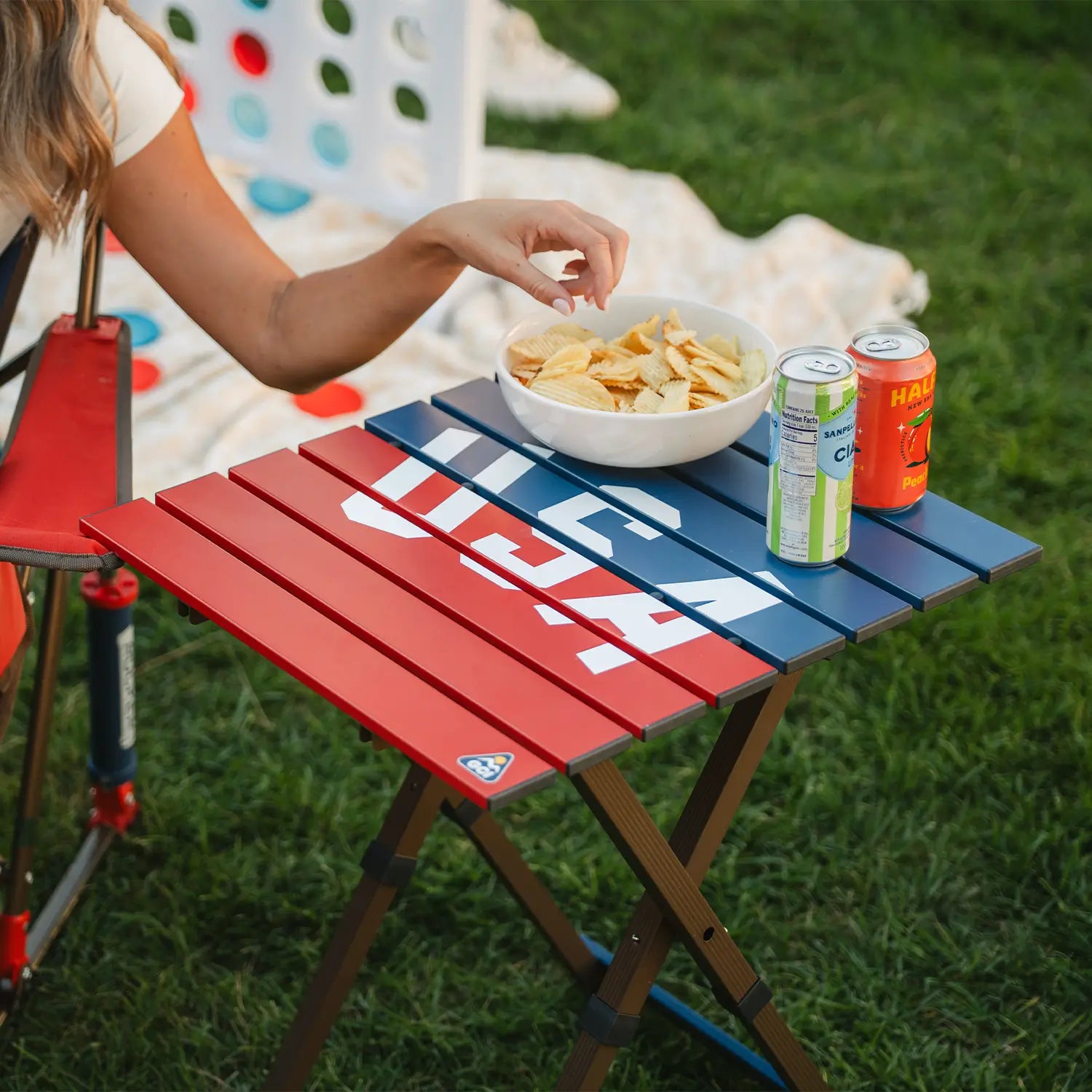 Compact Camp Table 20™ - USA Anniversary Deluxe - Tailgate Prep
