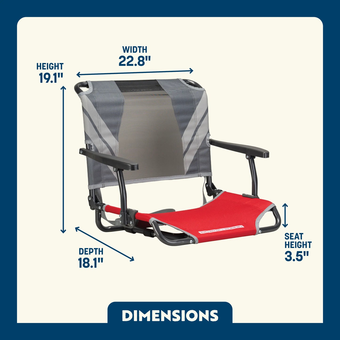 Big Comfort Stadium Chair™ with Armrests - Fan Day Style