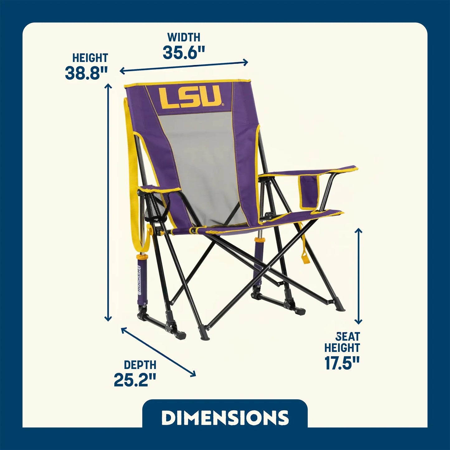 College Comfort Pro Rocker™ - LSU Tigers - Race Day Ease