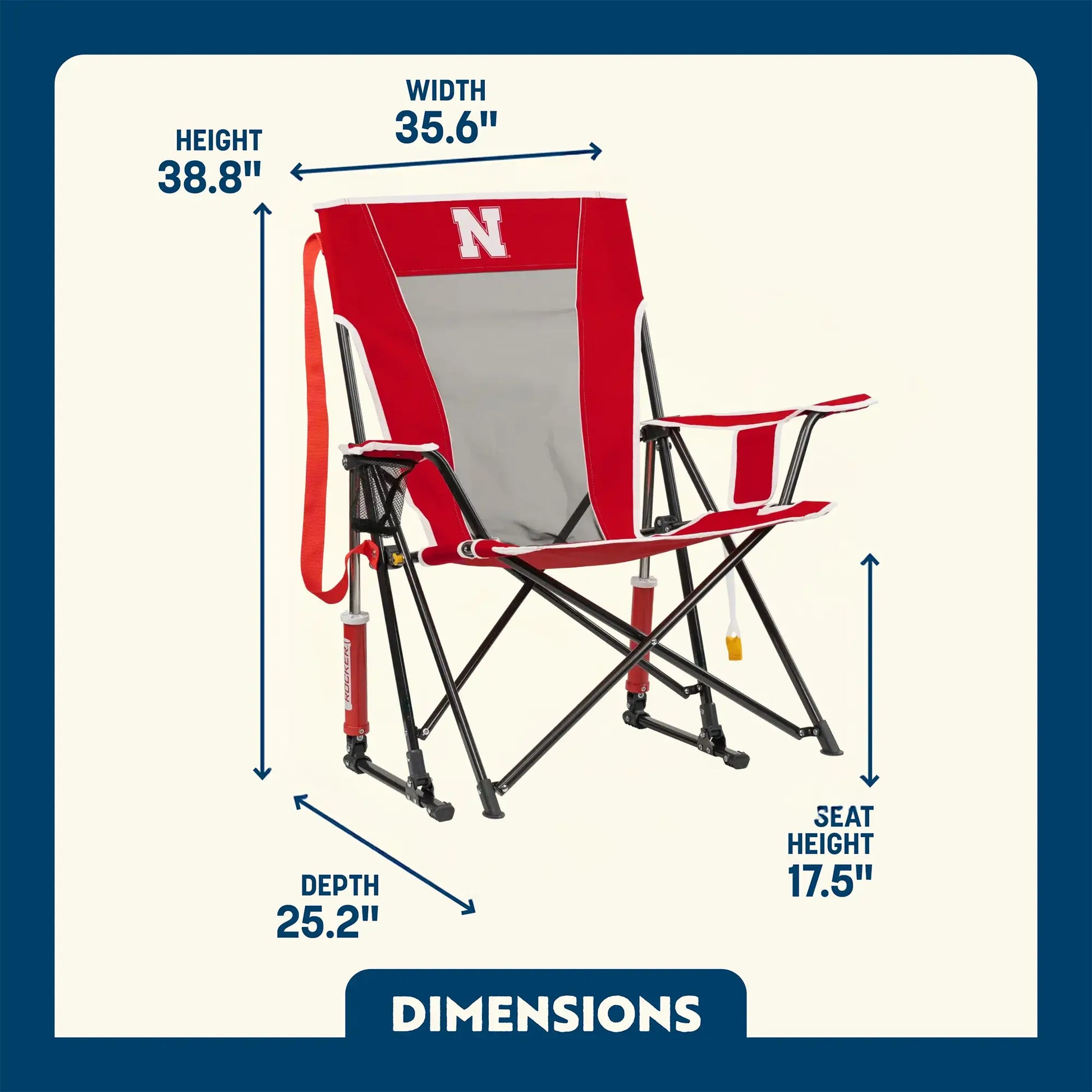 College Comfort Pro Rocker™ - Nebraska Cornhuskers - Fan Day Comfort