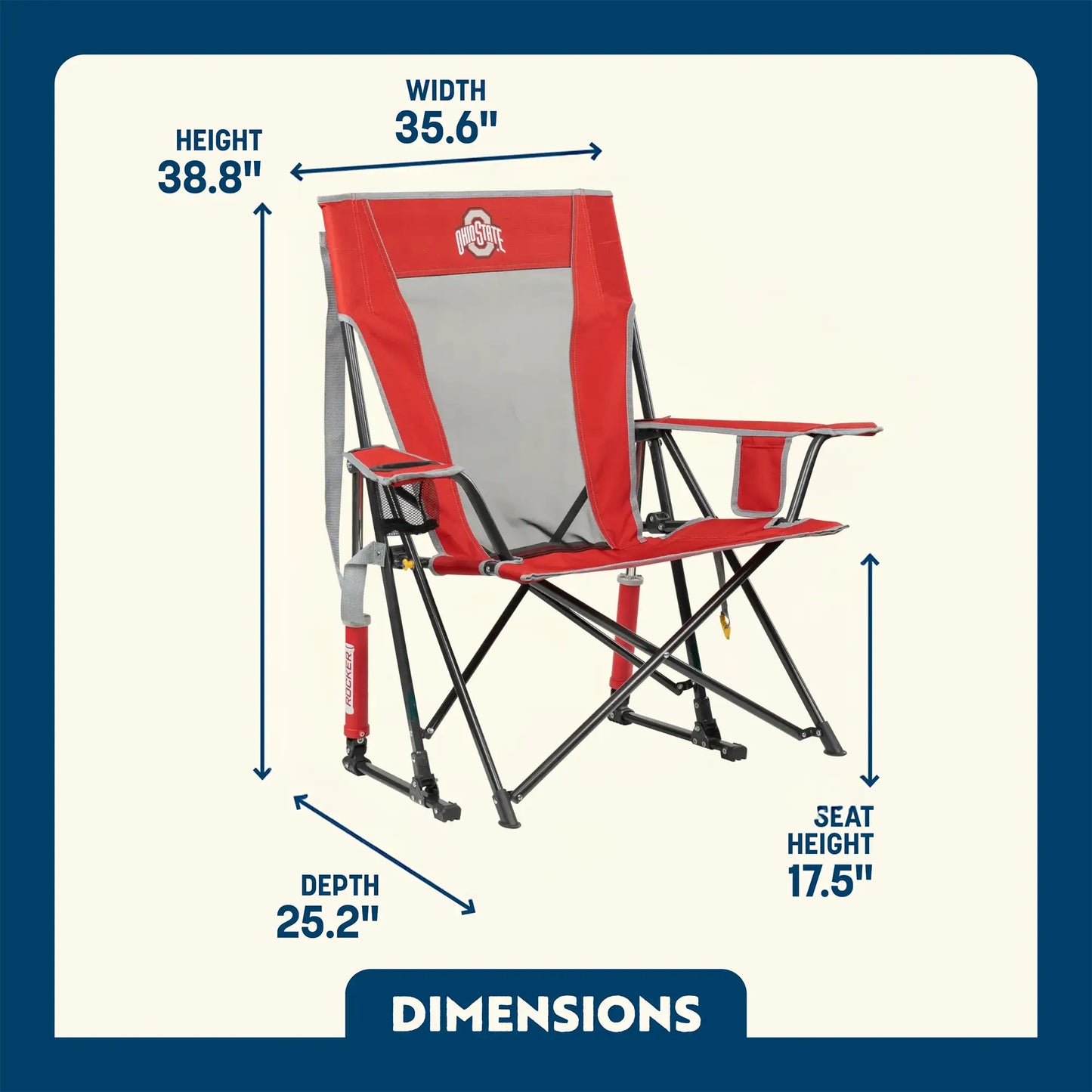 College Comfort Pro Rocker™ - Ohio State Buckeyes - All Star Comfort