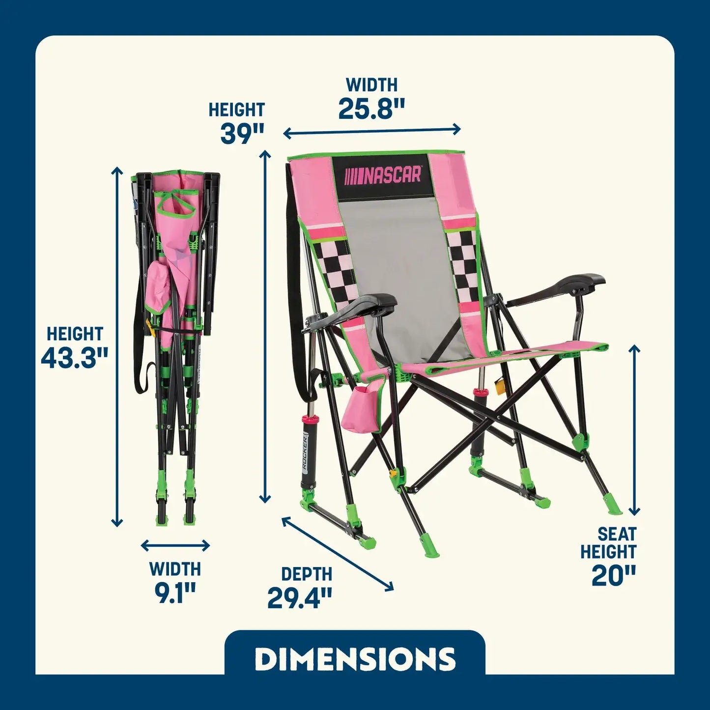 RoadTrip Rocker™ - NASCAR For Her - Weekend Rally Comfort